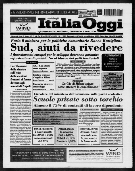 Italia oggi : quotidiano di economia finanza e politica